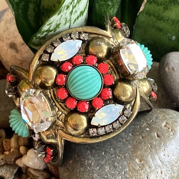 AntonHeunis Faux turquoise and coral bracelet